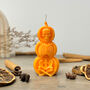 Orange Skeleton Pumpkin Halloween Candle Spooky Gifts, thumbnail 1 of 8