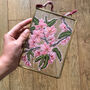 Spring Blossom Pink Embroidery Art Brass Frame, thumbnail 5 of 5