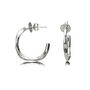 Hammered Open Hoop Stud Earrings In Silver, thumbnail 3 of 4