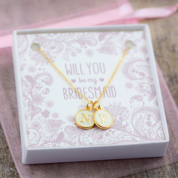 Enamel Initial Charm Necklace, 5 of 6