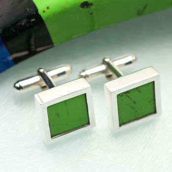 Upcycled Superbike Sterling Silver Cufflinks, 4 of 6