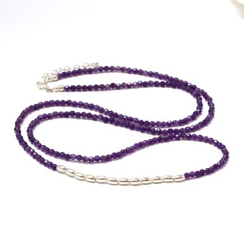 Long Amethyst And Sterling Silver Beaded Necklace, 7 of 11