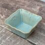 Turquoise Square Ramekin With Leaf Detail, thumbnail 1 of 3