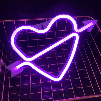 Cupid's Heart LED Neon Night Light, 5 of 8
