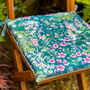 Water Resistant Garden Chair Seat Pads Cottage Teal, thumbnail 5 of 6