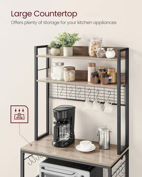 Kitchen Storage Rack With Power Outlet And 14 Hooks, 5 of 11