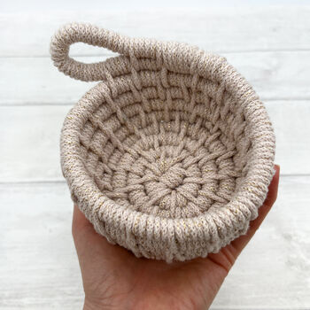 Macrame Kit Coiled Baskets, Nude Pink And Gold Limited Edition, 2 of 7