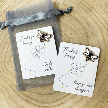 Thanks For Beeing The Best…Enamel Bee Pin Badge Brooch, 8 of 12