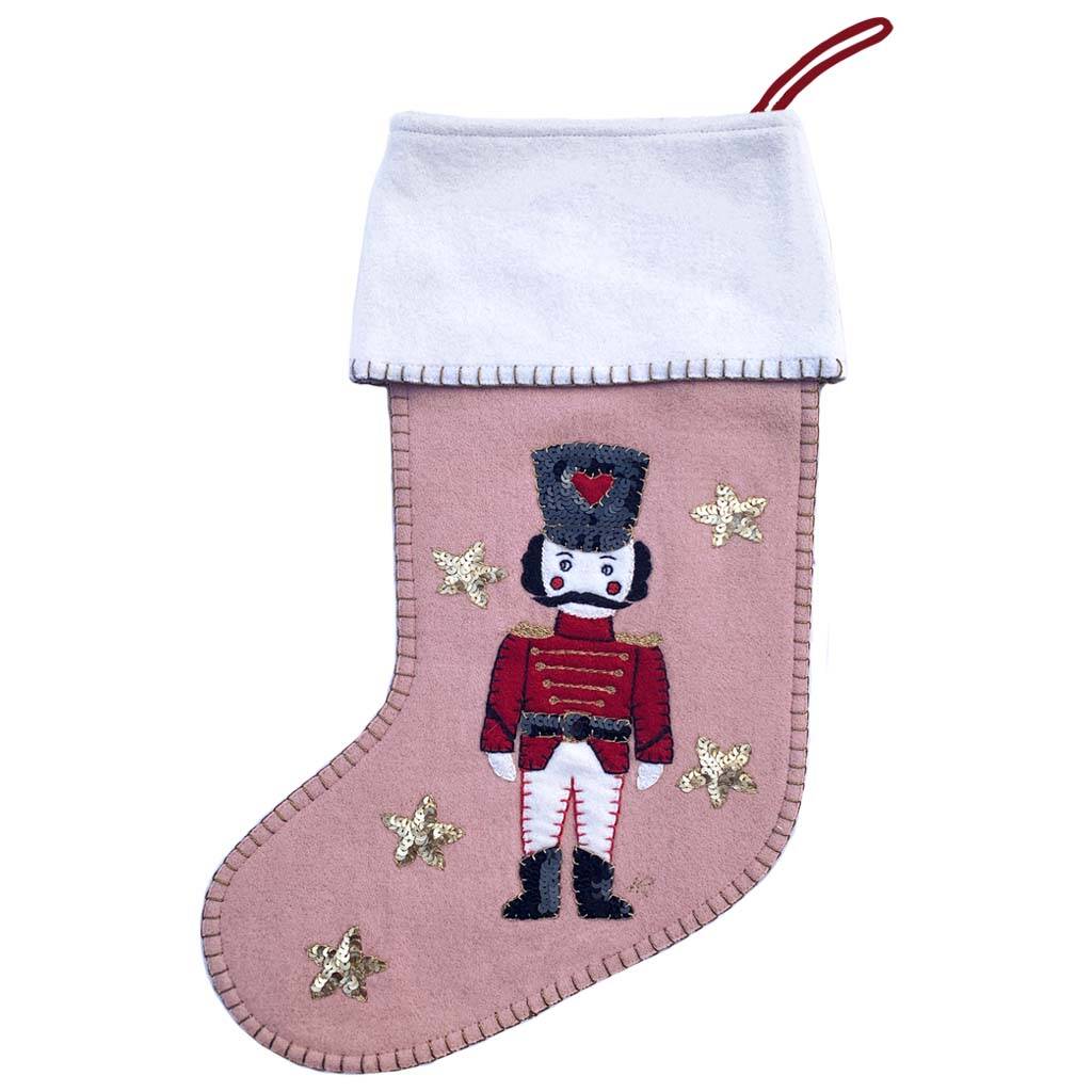 Nutcracker Christmas Stocking With Sequins, 1 of 2