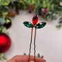 Christmas Red And Green Crystal Hair Pin Set Of Three, thumbnail 6 of 12