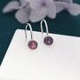 Sterling Silver Purple Opal Drop Earrings, thumbnail 3 of 12