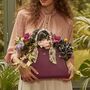 Floral Engravings Large Plum Tote, thumbnail 1 of 6