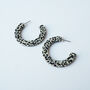 Marble Terrazzo Midi Acetate Hoop Earrings, thumbnail 3 of 6