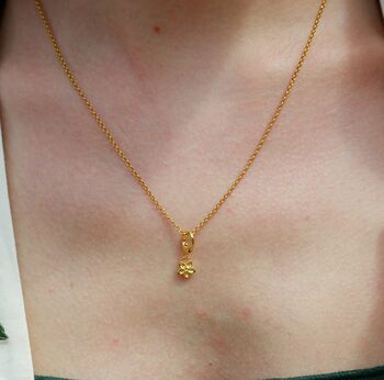 18ct Gold Forget Me Not Flower Charm Necklace, 3 of 6