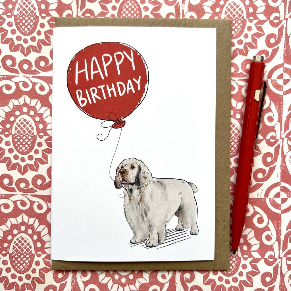 Clumber Spaniel Birthday Card By Have a Gander