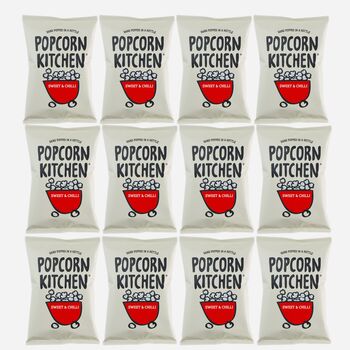 Vegan Popcorn Sharing Bag Sweet And Chilli 100g X 12, 3 of 3