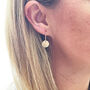 9ct Yellow Gold Hammered Disc Earrings, thumbnail 4 of 10
