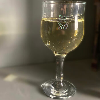 Personalised 80th Birthday Wine Glass Gift, 3 of 7