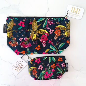 Cherry Blossom Handmade Washable Makeup Bag Two Sizes, 2 of 12