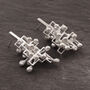 Silver Kinetic Stud Earrings For Relaxation, thumbnail 1 of 6