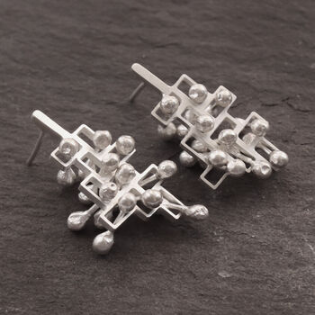 Silver Kinetic Stud Earrings For Relaxation, 4 of 6