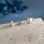 Cz Heart Stud Earrings In Sterling Silver, thumbnail 6 of 12