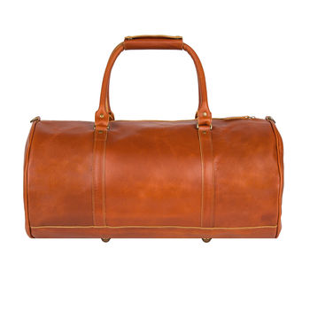 Personalised Buffalo Leather Classic Duffle In Tan, 5 of 9