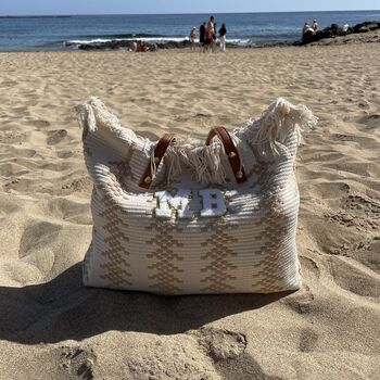 Personalised Fringe Tassel Shoulder Tote Beach Bag, 3 of 5