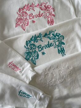 Bride Sweater With Personalised Forever Sleeve, 8 of 9
