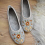 Beige Wool Ballerina Slippers, thumbnail 2 of 4