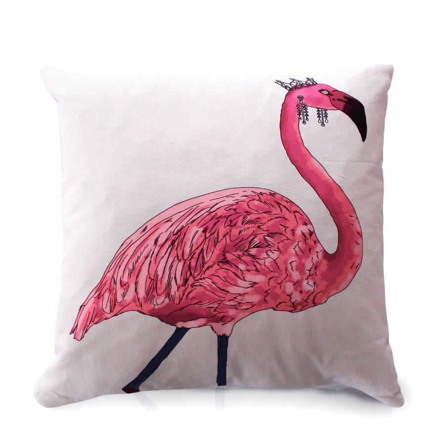 flamingo printed cushion by perky | notonthehighstreet.com