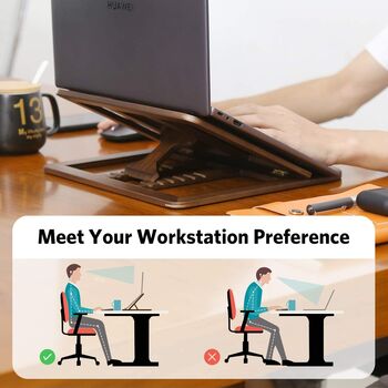 Adjustable Wooden Laptop Riser Stand, 2 of 12