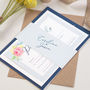 Caroline Navy Floral Wedding Invitations, thumbnail 4 of 4