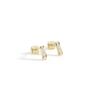 Yellow Gold Cubic Zirconia Mini Bar Stud Earrings, thumbnail 2 of 5