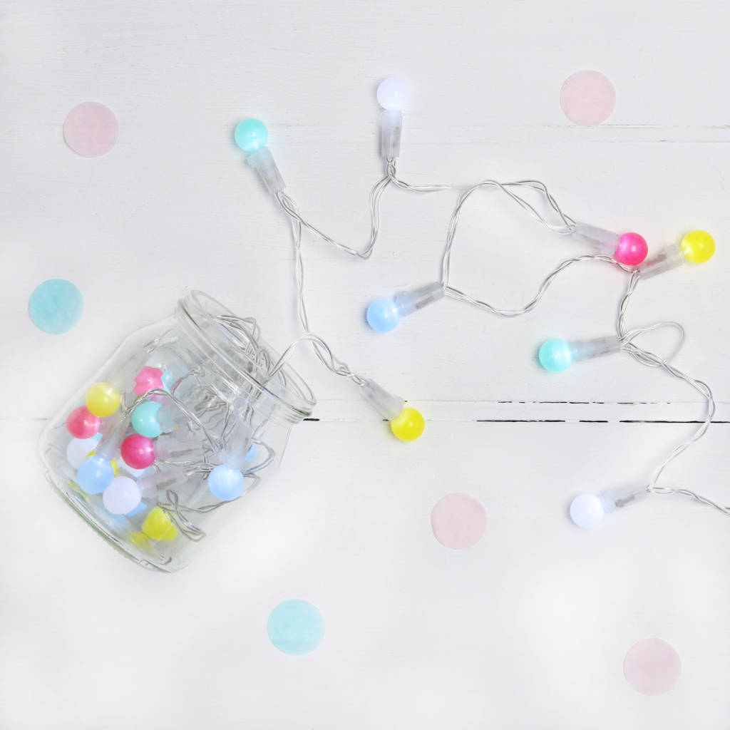 pastel mini festoon fairy lights by postbox party | notonthehighstreet.com