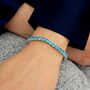 Elegant Sterling Silver Blue Topaz Tennis Bracelet, thumbnail 3 of 4