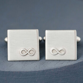 Personalised Sterling Silver Infinity Symbol Cufflinks, 9 of 11