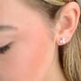 Sterling Silver Triple Star Cluster Stud Earrings, thumbnail 2 of 7