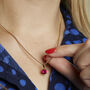 Gold Plated July Ruby Birthstone Necklace, thumbnail 2 of 6