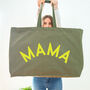 Mama Oversized Tote Bag Olive Green, thumbnail 6 of 7