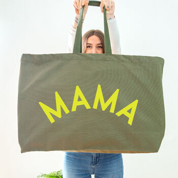 Mama Oversized Tote Bag Olive Green, 6 of 7