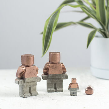 Four Robot Copper Concrete Family Set, 2 of 5