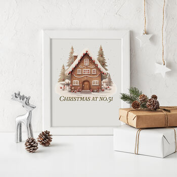 Gingerbread Home Christmas Print, 3 of 6