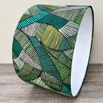 Jadeite Green Geometric Drum Lampshades, 7 of 10