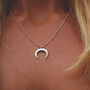 Crescent Moon Goddess Necklace In Silver Or Gold, thumbnail 5 of 6