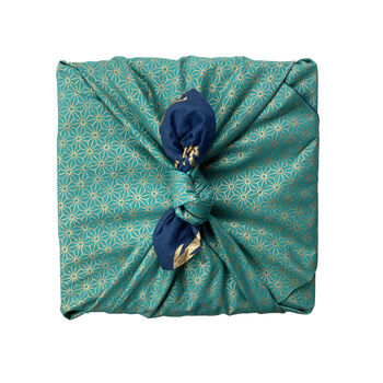 Jade And Midnight Reversible Fabric Gift Wrap Furoshiki, 6 of 7