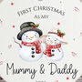 Personalised Mummy And Daddy 1st Christmas Bauble Keepsake Gift, thumbnail 2 of 4
