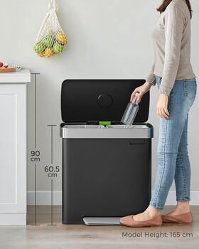 Double Kitchen Bin Recycling Pedal Bin, 3 of 7