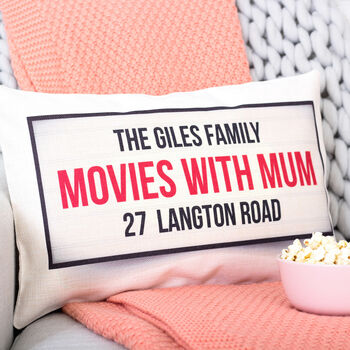 Family Movie Night Personalised Cushion For The Home, 3 of 4