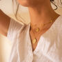 Chunky 14 K Gold Lotus Necklace, thumbnail 6 of 9